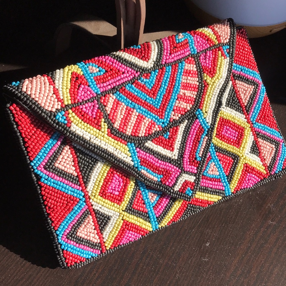 BGBG Generation clutch. Beaded. Rainbow